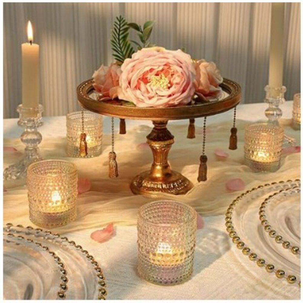12 Pcs Votive Candle Holders, Glass Holders Bulk for Table Centerpiece - Picture 3 of 5